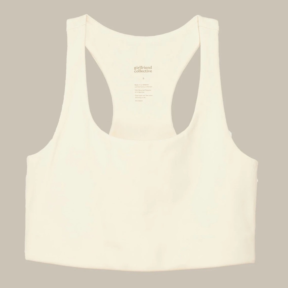 Girlfriend Collective Paloma Bra in IVORY - SIZE MEDIUM